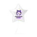 White star-shaped balloon with purple wolf design and 'Congrats Name!' text on a white background