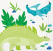 16ct Beverage Napkins Blue/Green Dinosaur - Party Supplies