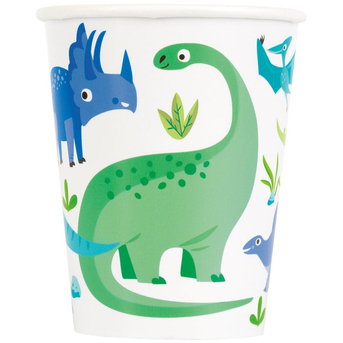 8ct 9oz Cup Blue/Green Dinosaur - Party Supplies