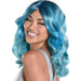 Blue Medium Length Curly Wig | 1 ct - Zurchers