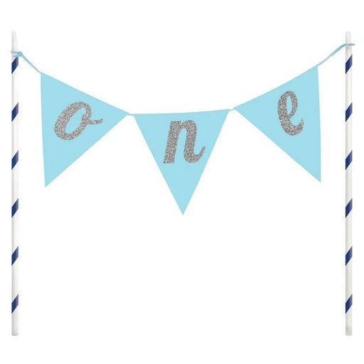 Blue One Pennant Cake Topper - Zurchers