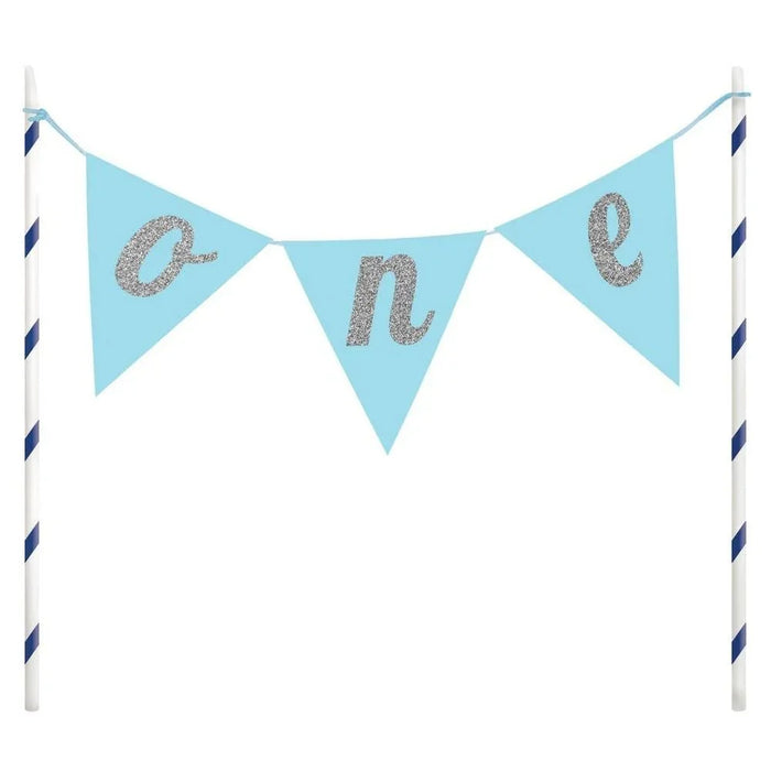 Blue One Pennant Cake Topper - Zurchers