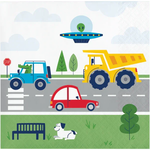 Transportation Time Beverage Napkins | 16 ct - Zurchers