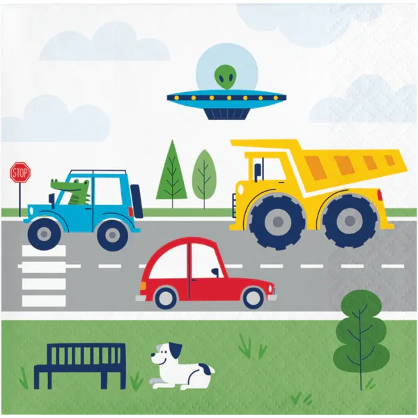 Transportation Time Beverage Napkins | 16 ct - Zurchers