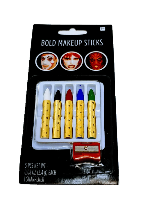 Bold Makeup Sticks W/Sharpener | 6pcs - Zurchers