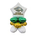 Balloon bouquet with Borah High School logo on a white background