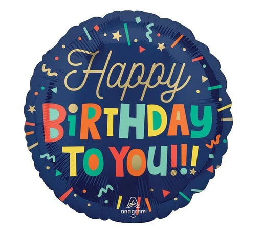 Bright Birthday Blocky Text Mylar Balloon, 18" | 1 ct - Zurchers