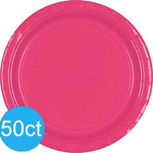 Bright Pink Dinner Paper Plates 10" | 50ct - Zurchers