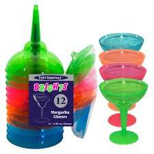 Brights Neon Plastic Margarita Glasses 12oz | 12ct - Zurchers