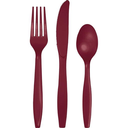 Burgundy Cutlery Assortment | 24ct