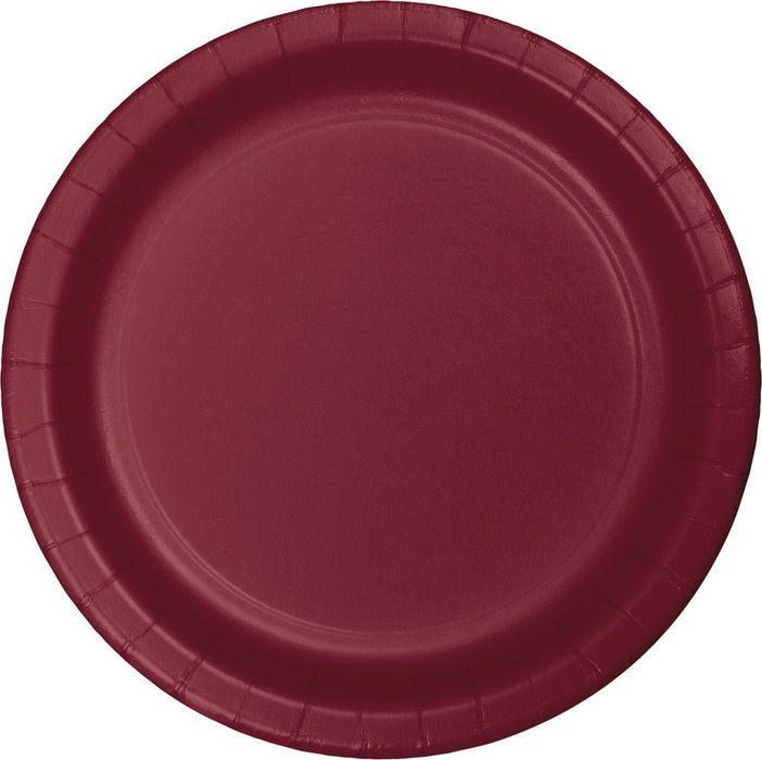 10in Paper Plate Burgundy - Party Supplies