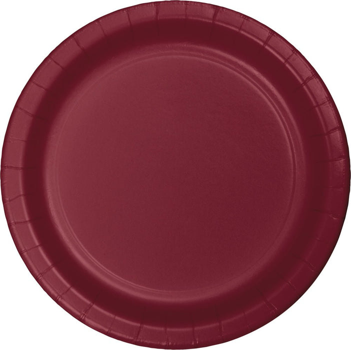 9in Paper Plate Burgundy - Party Supplies