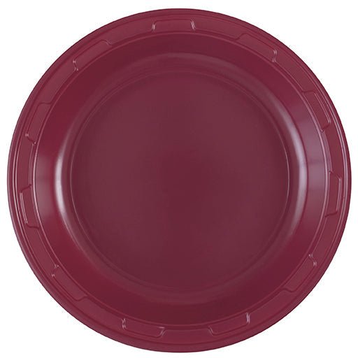 Burgundy Plastic Plate 7in | 50ct