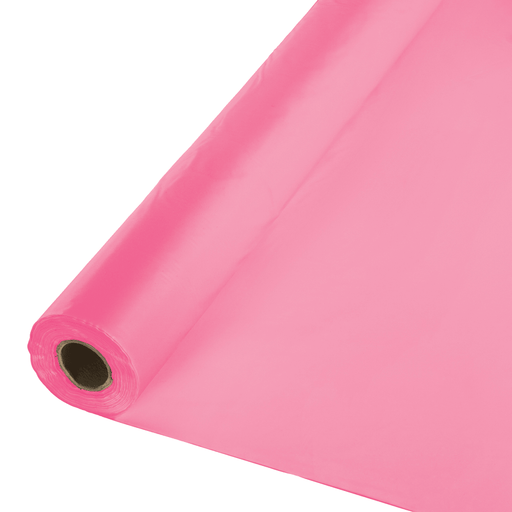 Candy Pink Plastic Tablecover Roll 100'x40" | 1ct