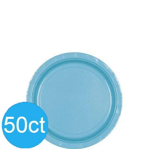 Caribbean Blue Dessert Paper Plates 6.75" | 50ct - Zurchers