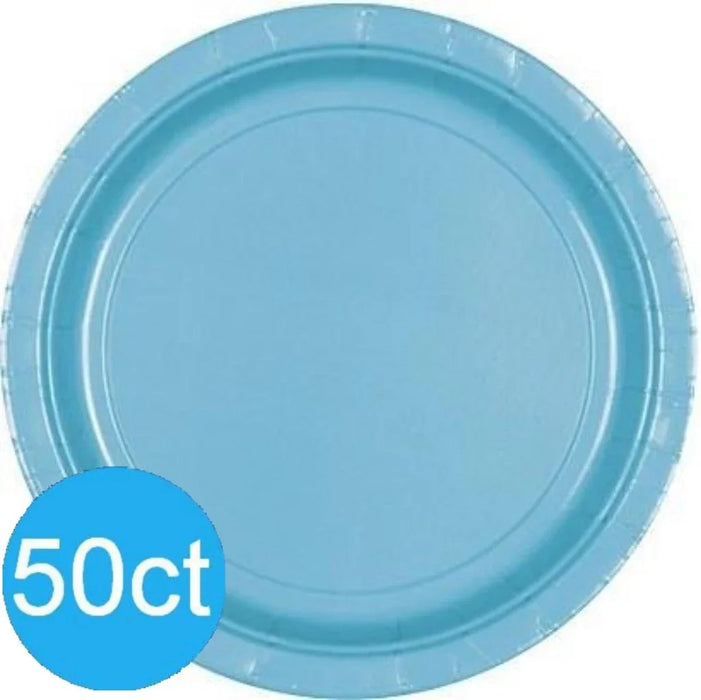 Caribbean Blue Dinner Paper Plates 10" | 50ct - Zurchers