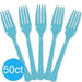 Caribbean Blue Heavy Duty Plastic Forks | 50ct - Zurchers