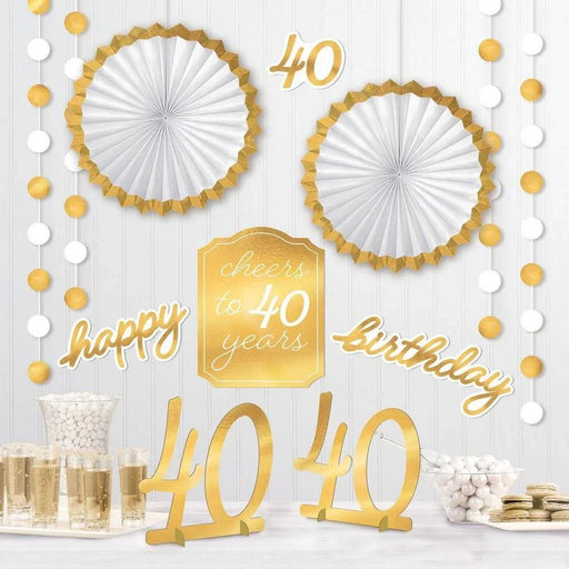 40th Golden Age Birthday Room Decorating Kit | 12pcs - Zurchers