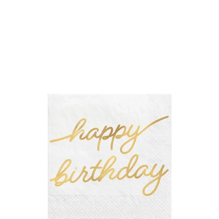 Golden Age Birthday Metallic Gold Paper Napkins 5" | 16ct - Zurchers
