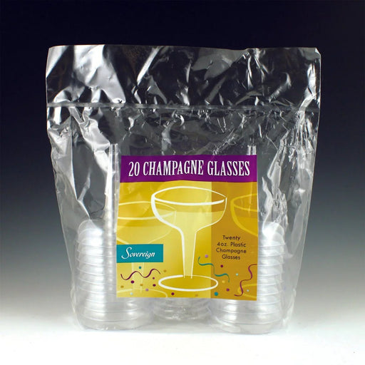 Sovereign Plastic Champagne Glasses 4oz | 20 or 40 ct - Zurchers