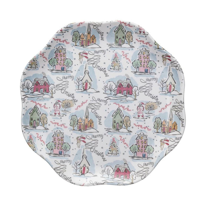 Christmas Bamboo Melamine Scalloped Plate 11in | 1 ct - Zurchers