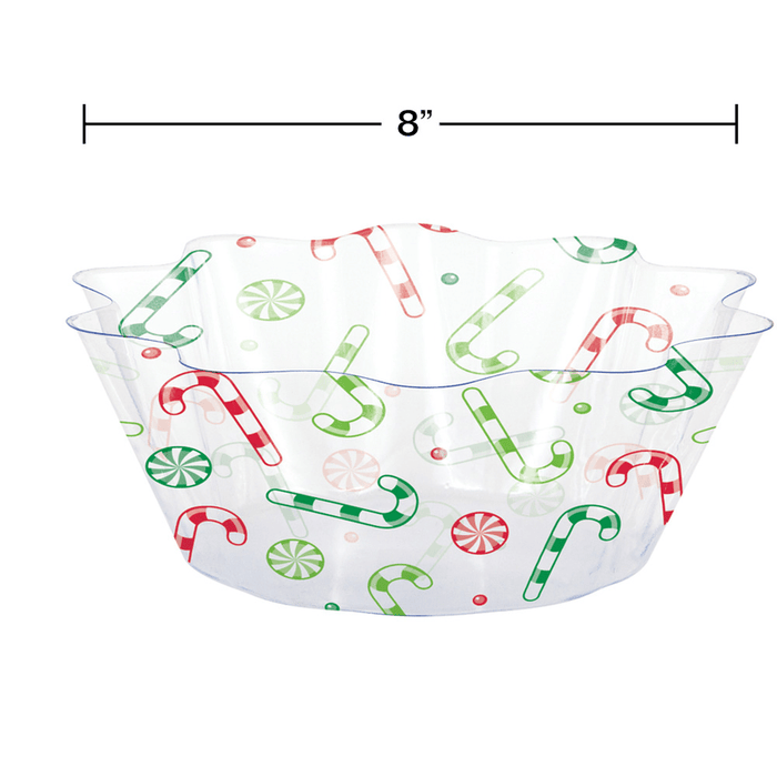 Christmas Candy Flute Bowls 8" | 1ct - Zurchers