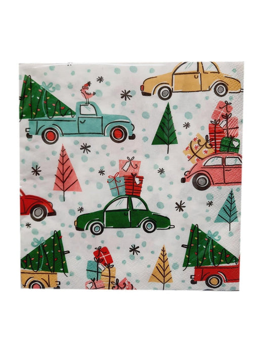 Christmas Cars Lunch Napkins | 16 ct - Zurchers