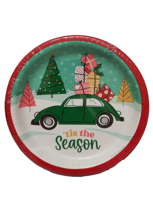 Christmas Cars Paper Dessert Plates 7" | 8 ct - Zurchers