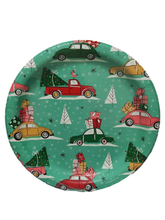 Christmas Cars Paper Lunch Plates 9" | 8 ct - Zurchers