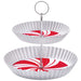 Christmas Cocoa Bar Candy Stripe 2 - Tiered Metal Cupcake Stand, 9.375" x 9" | 1 ct - Zurchers