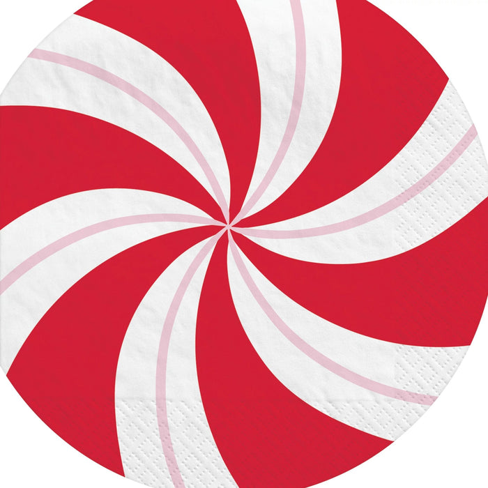 Christmas Cocoa Bar Peppermint Candy Paper Beverage Napkins | 16 ct - Zurchers