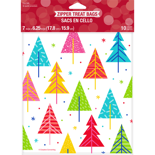 Christmas Colorful Trees Sandwich Zipper Bags | 10ct - Zurchers