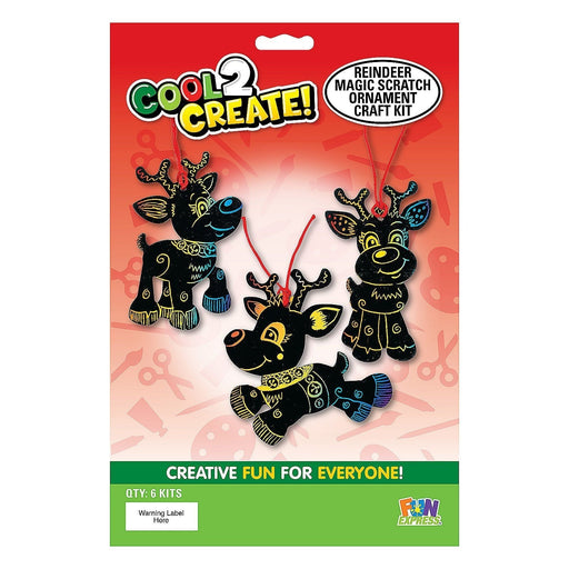Christmas Cool2Create Magic Color Scratch Reindeer Ornaments | 1 Kit - Zurchers