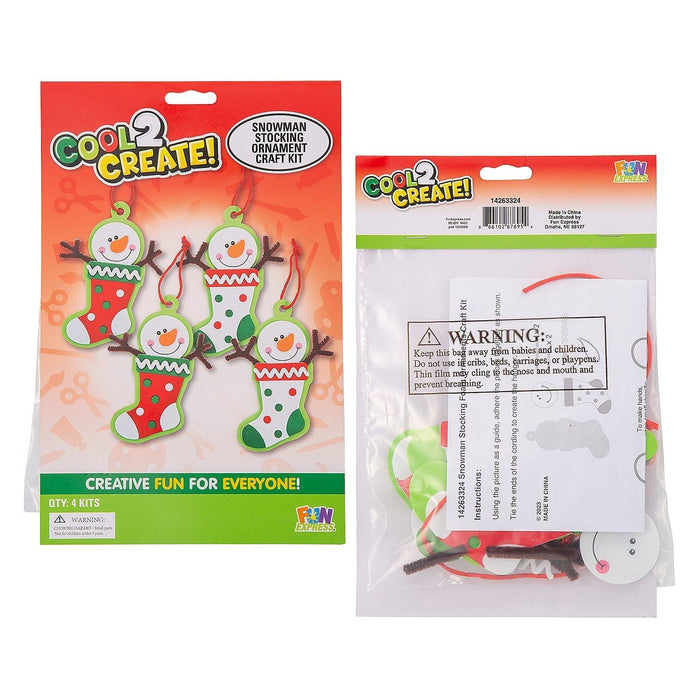 Christmas Cool2Create Snowman Stocking Ornament Craft Kits | 1 kit - Zurchers