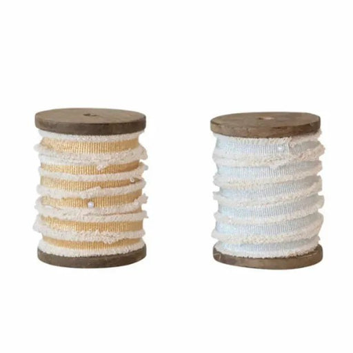 Christmas Cotton Ribbon On Wood Spool 10yr | 1 ct - Zurchers