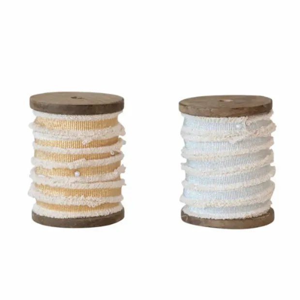 Christmas Cotton Ribbon On Wood Spool 10yr | 1 ct - Zurchers