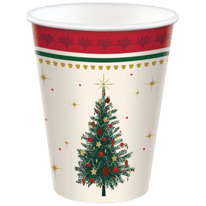 Christmas Elegant Evergreen Paper Cups 9 oz | 20 ct - Zurchers