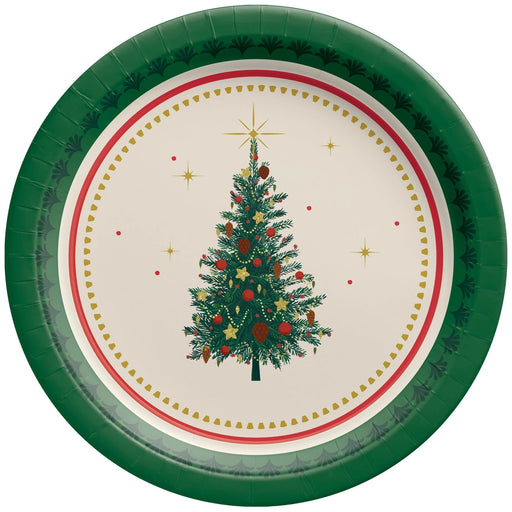Christmas Elegant Evergreen Paper Dessert Plates 7" | 8 ct - Zurchers