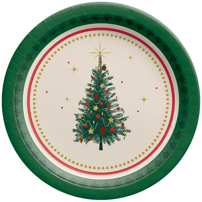 Christmas Elegant Evergreen Paper Dessert Plates 7" | 8 ct - Zurchers