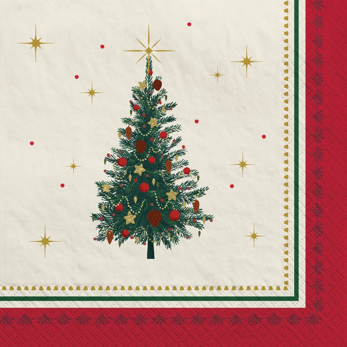 Christmas Elegant Evergreen Paper Dinner Napkins 7.75" | 16 ct - Zurchers