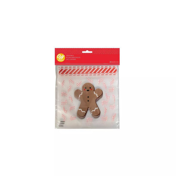 Christmas Ginger Boy Resealable Favor Bags 7" x 6.5" | 20 ct - Zurchers