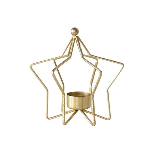Christmas Gold Star Tealight Holder 6.5in | 1 ct - Zurchers