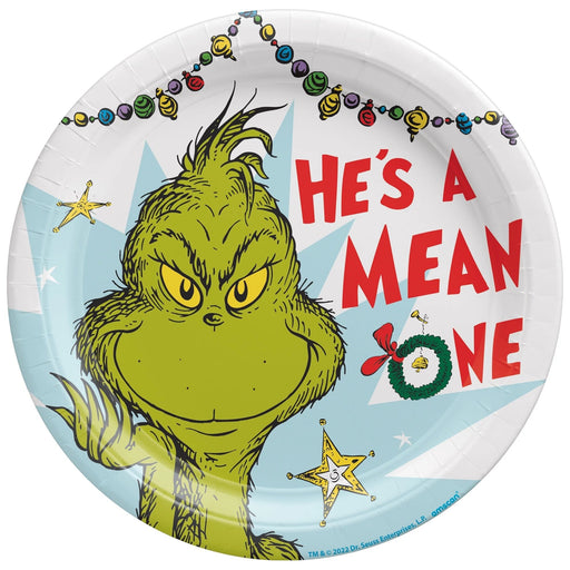Christmas Grinch Round Plates 10.5" | 8 ct. - Zurchers