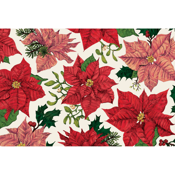 Christmas Hester & Cook Festive Poinsettias Placemat | 24ct - Zurchers