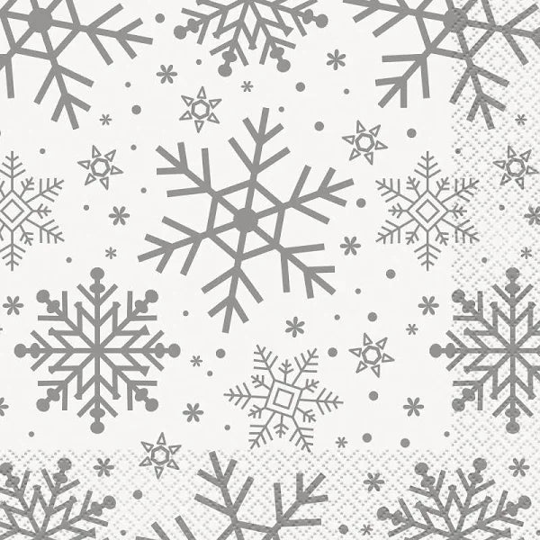Christmas Holiday Snowflake Lunch Napkin | 16 ct - Zurchers