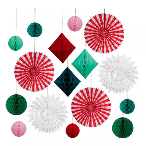 Christmas Honeycomb Decoration Kit | 16 pc - Zurchers