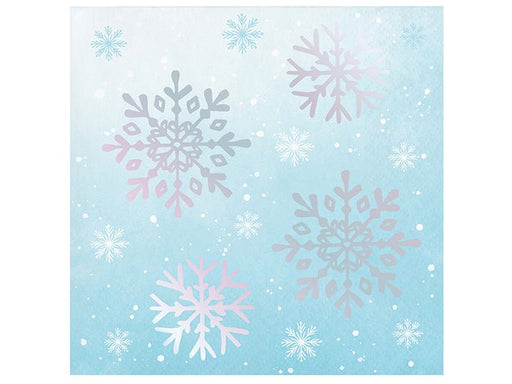 Christmas Iridescent Snowflake Beverage Napkins | 16ct - Zurchers