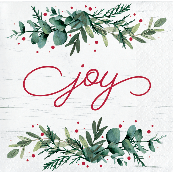 Christmas Joyful Greetings Beverage Napkins | 16ct - Zurchers