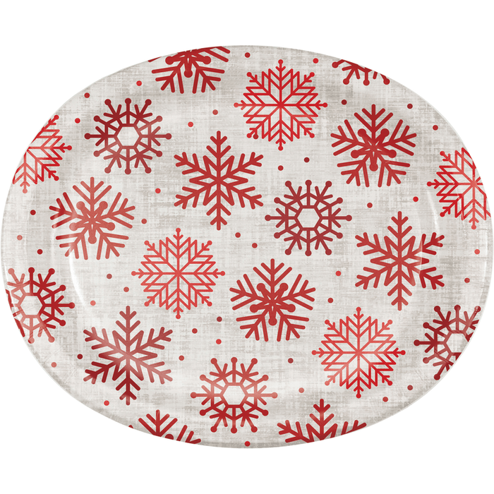 Christmas Let It Snow Oval Plates 10"x12" | 8ct - Zurchers