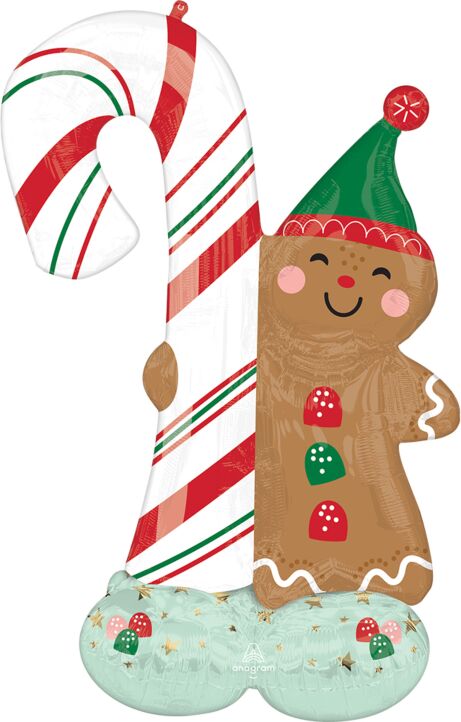 Christmas Merry Christmints Gingerbread Man Airloonz Balloon 51″ | 1 ct - Zurchers
